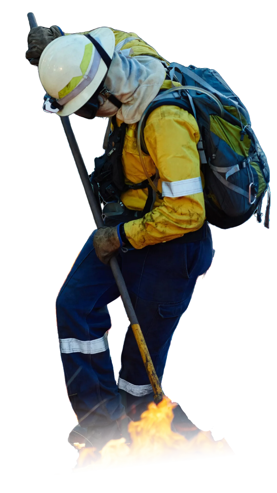Resilient Firefighter in Protective Gear with Safety Helmet Clipart Illustration