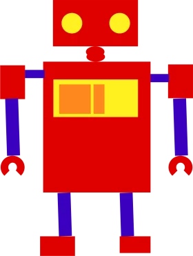 Retro Geometric Robot Clipart: A Playful Digital Illustration of Mechanical Design