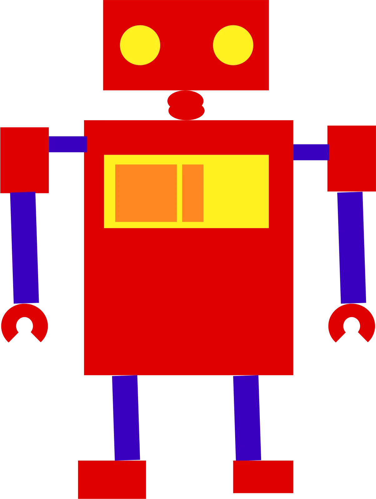 Retro Geometric Robot Clipart: A Playful Digital Illustration of Mechanical Design