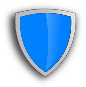 Sleek Azure Shield Clipart - Modern Heraldic Protection Symbol Design