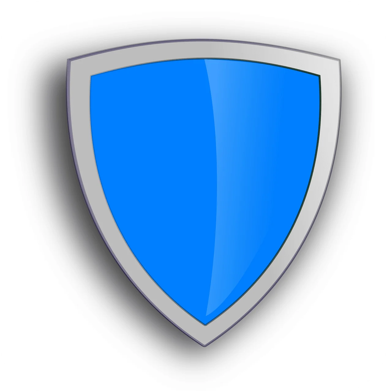 Sleek Azure Shield Clipart - Modern Heraldic Protection Symbol Design