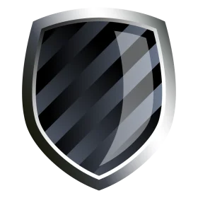 Sleek Modern Black and Gray Shield Clipart with Metallic Edge Design