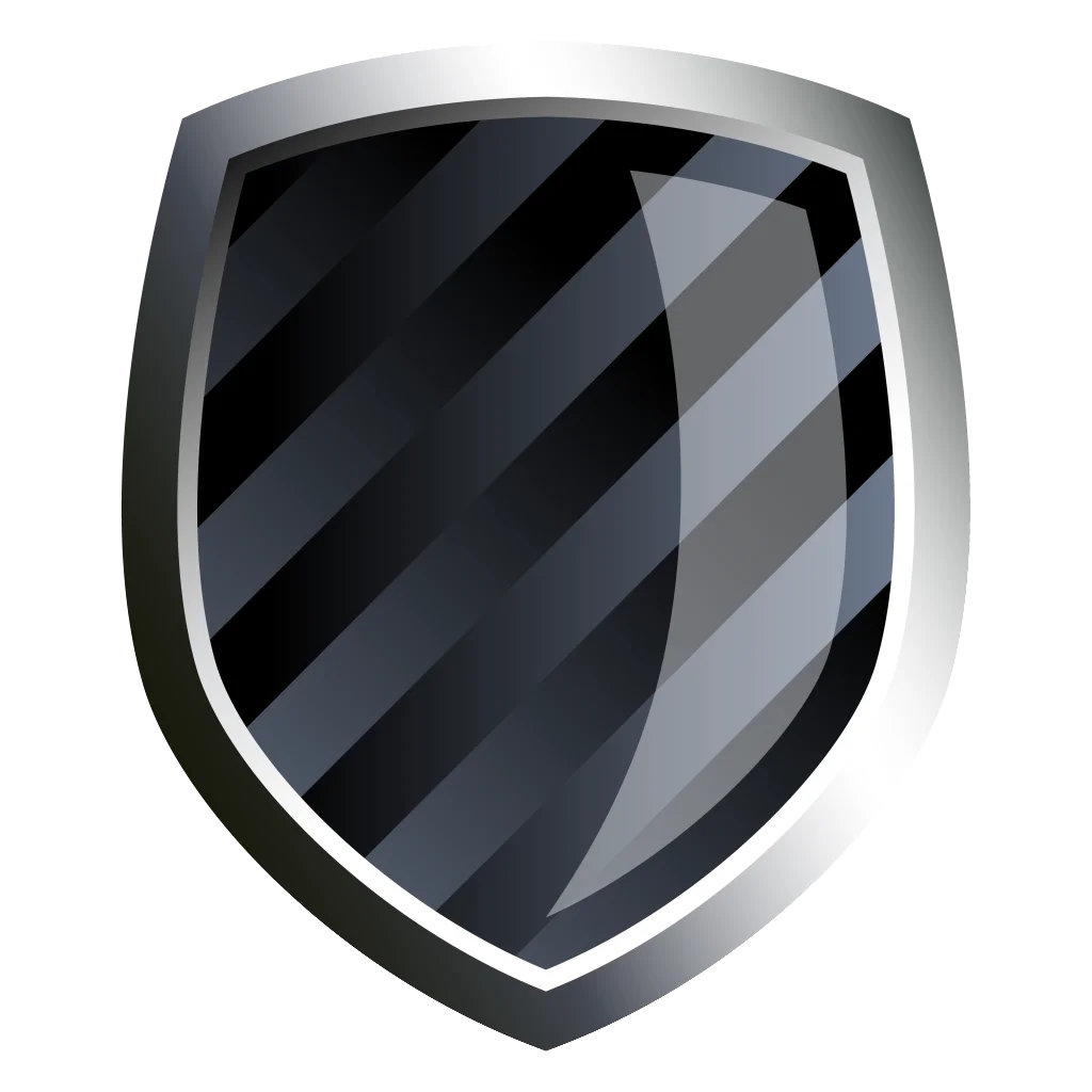 Sleek Modern Black and Gray Shield Clipart with Metallic Edge Design