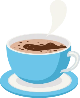 Steaming Hot Cocoa Clipart with Soft Blue Ceramic Mug and Frothy Surface