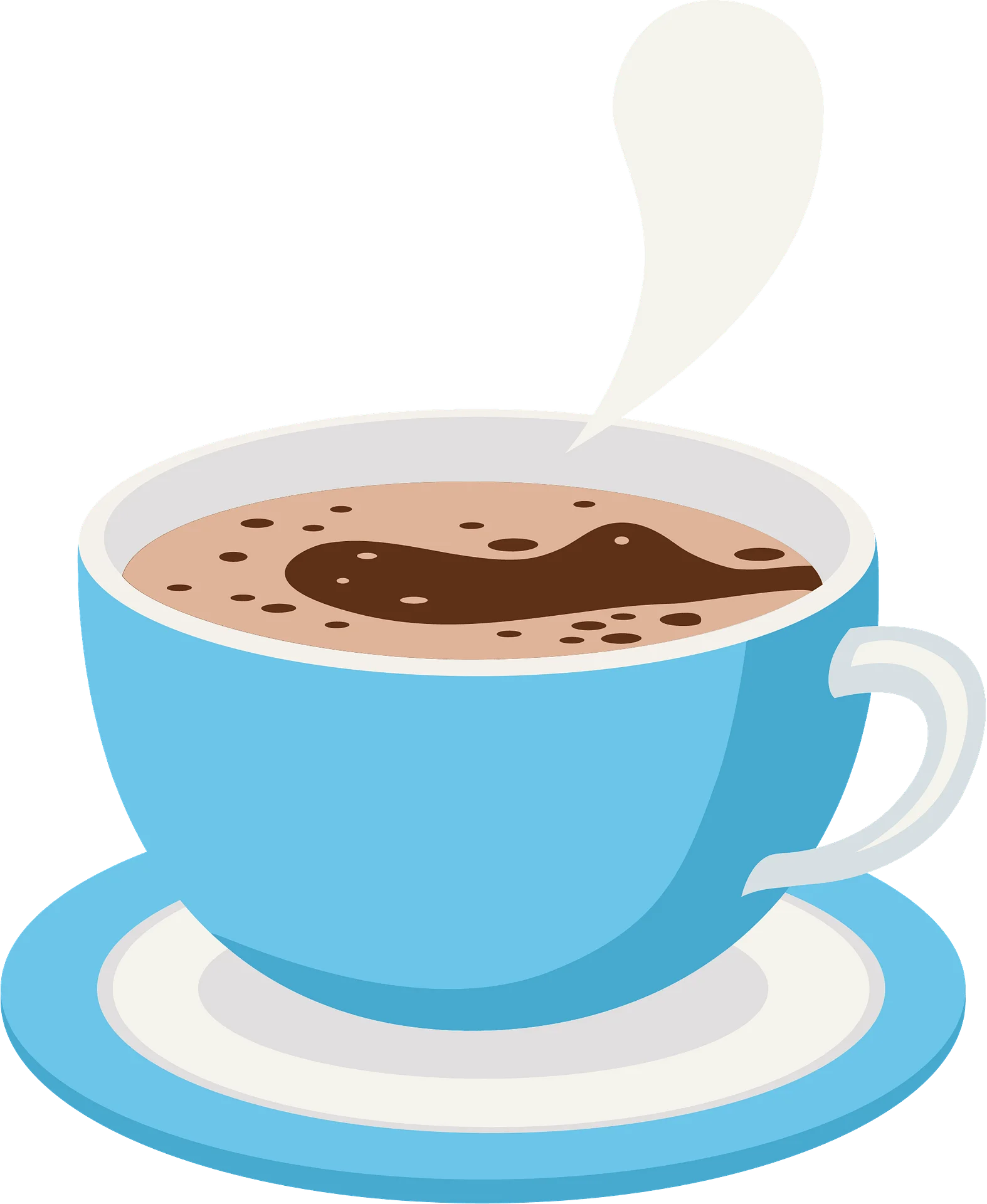 Steaming Hot Cocoa Clipart with Soft Blue Ceramic Mug and Frothy Surface