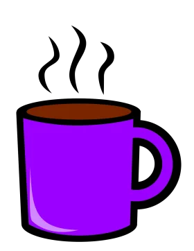 Steaming Hot Purple Cocoa Mug Clipart: A Delightful Warm Beverage Illustration