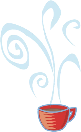 Steamy Hot Cocoa Clipart with Whimsical Swirling Aromatic Steam Tendrils
