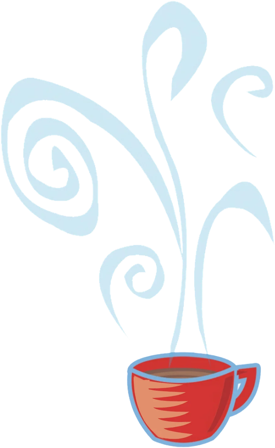 Steamy Hot Cocoa Clipart with Whimsical Swirling Aromatic Steam Tendrils