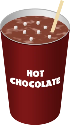 Warm and Cozy Winter Hot Chocolate Clipart with Marshmallow Delight