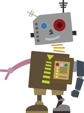 Whimsical Retro Robots Clipart: Playful Mechanical Friends in Geometric Style