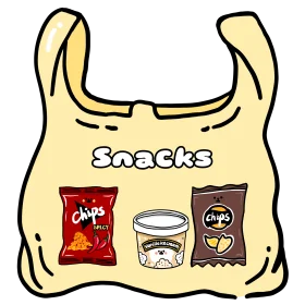 Adorable Snack Bag Clipart: Chips, Dip, and Treats Illustrated with Whimsy