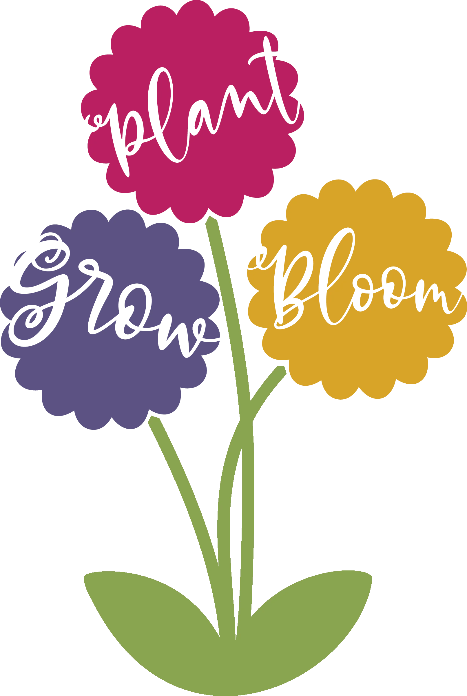 Cheerful Springtime Flower Clipart with Inspirational Growth Phrases