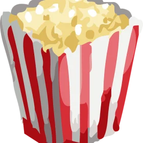 Classic Red and White Striped Popcorn Container Clipart Illustration