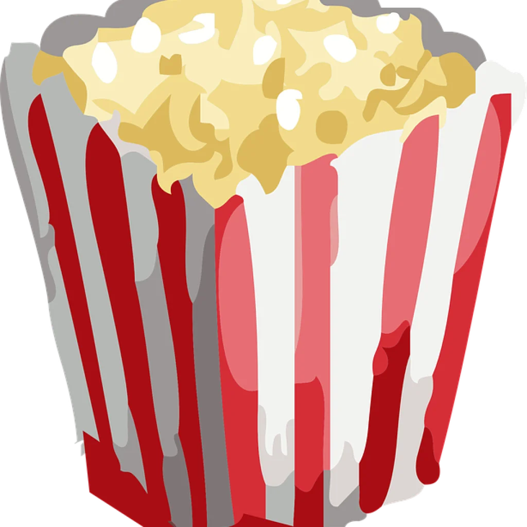 Classic Red and White Striped Popcorn Container Clipart Illustration