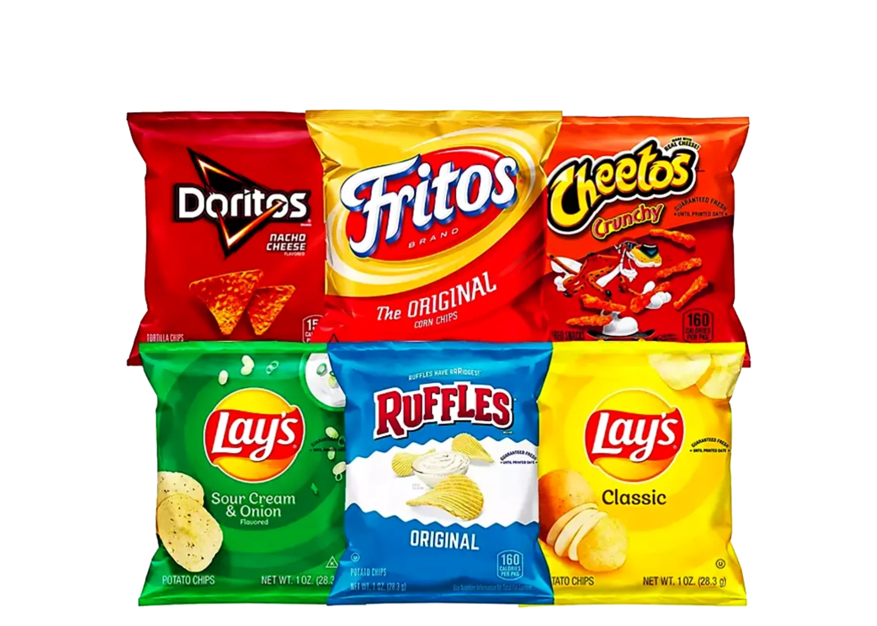 Crispy Crunch Collection: Snack Chips Clipart Featuring Popular Brands