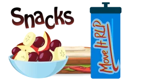 Delightful Snacks and Hydration Clipart Illustration with Playful Design