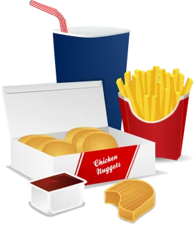 Fast Food Feast: Delicious Meal Combo Clipart Design for Restaurant Menus