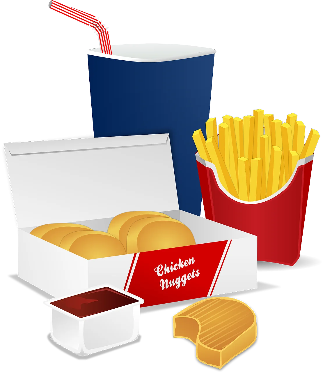 Fast Food Feast: Delicious Meal Combo Clipart Design for Restaurant Menus