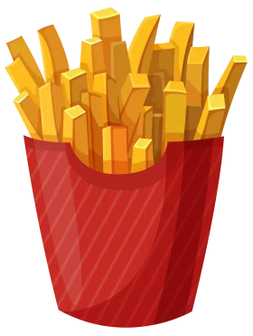 Golden Crispy French Fries Clipart: A Delectable Illustration of Salty Potato Perfection