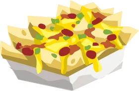 Loaded Cheesy Nachos Deluxe with Salsa and JalapeƱos Clipart Illustration