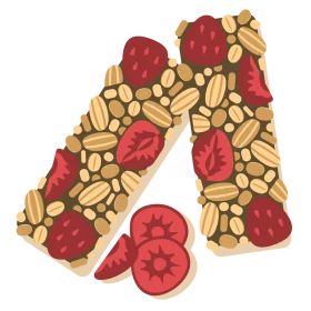 Nutritious Granola Bar Clipart with Raspberries and Whole Grains