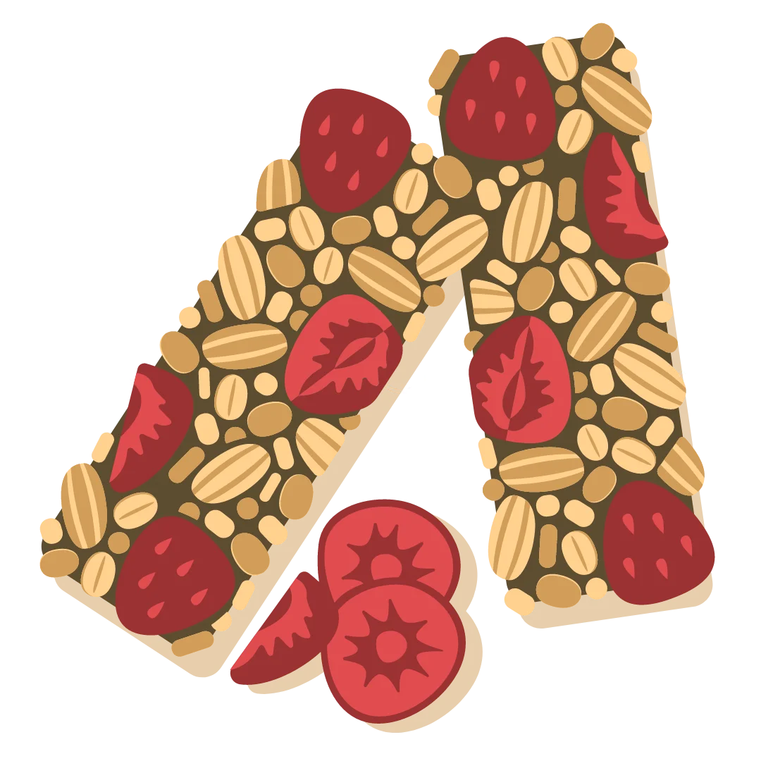 Nutritious Granola Bar Clipart with Raspberries and Whole Grains