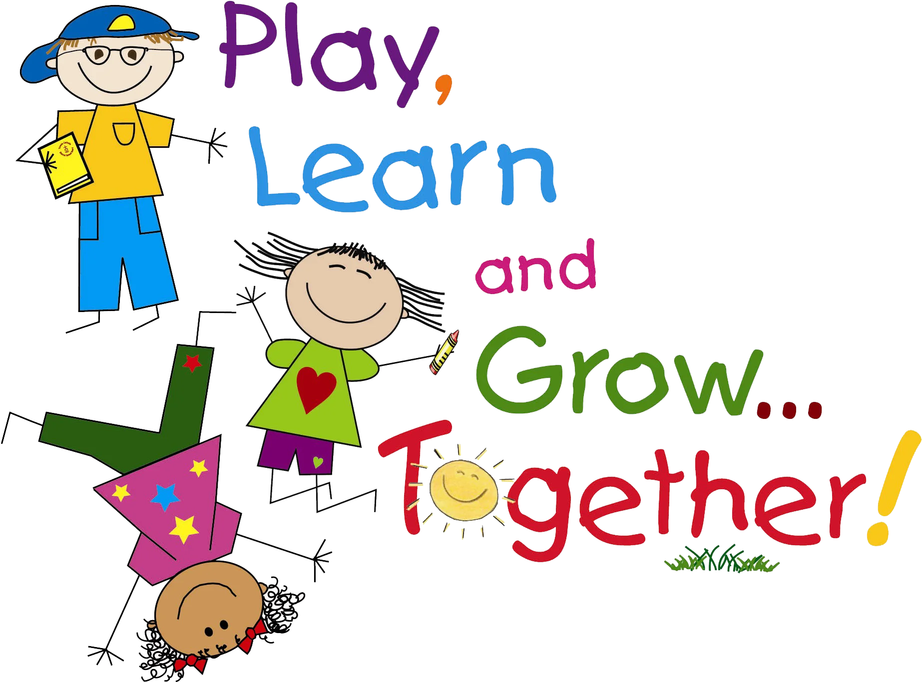 Play, Learn, and Grow Together: Cheerful Preschool Children Clipart Design