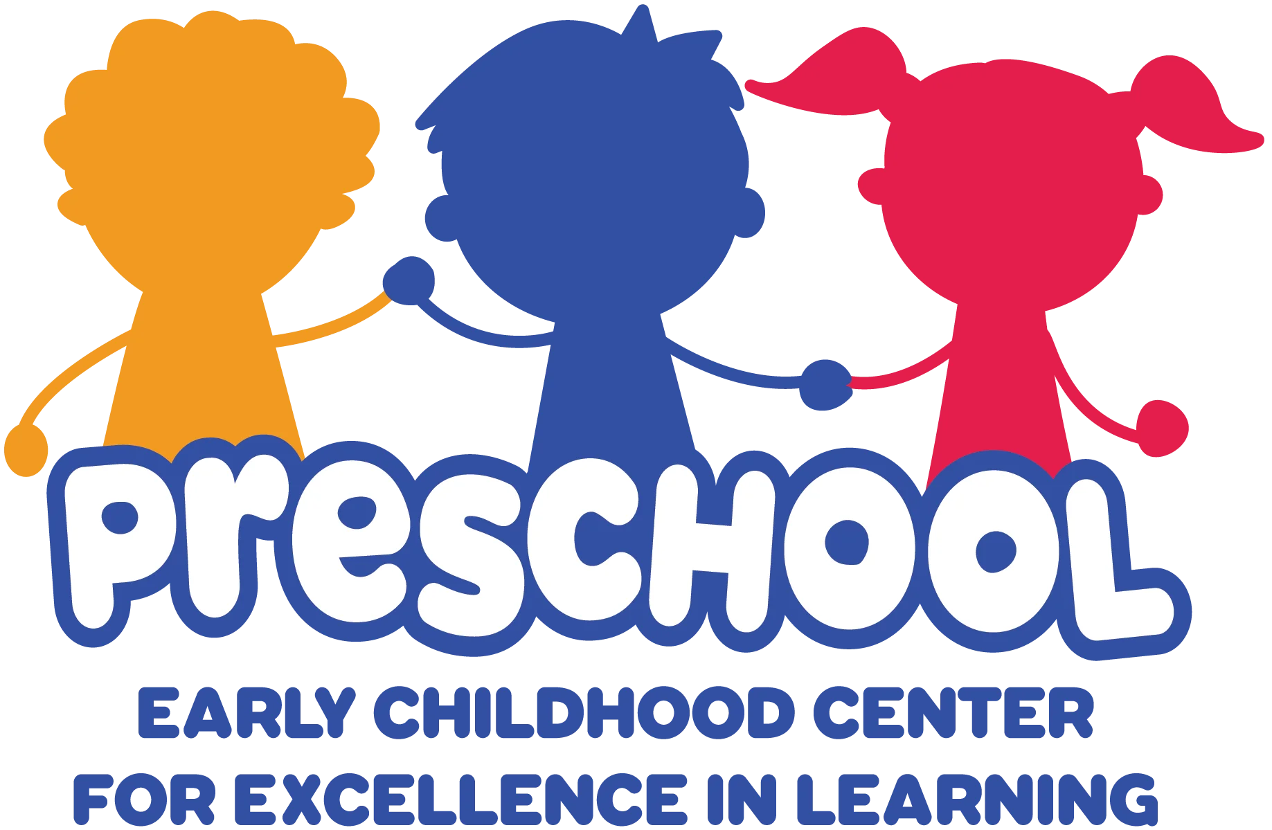 Playful Preschool Early Childhood Learning Center Colorful Cartoon Clipart Logo