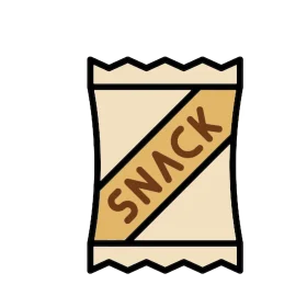 Simple Minimalist Snack Bag Clipart Design with Zigzag Edges
