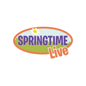 Springtime Live: Cheerful Seasonal Clipart Design with Playful Typography