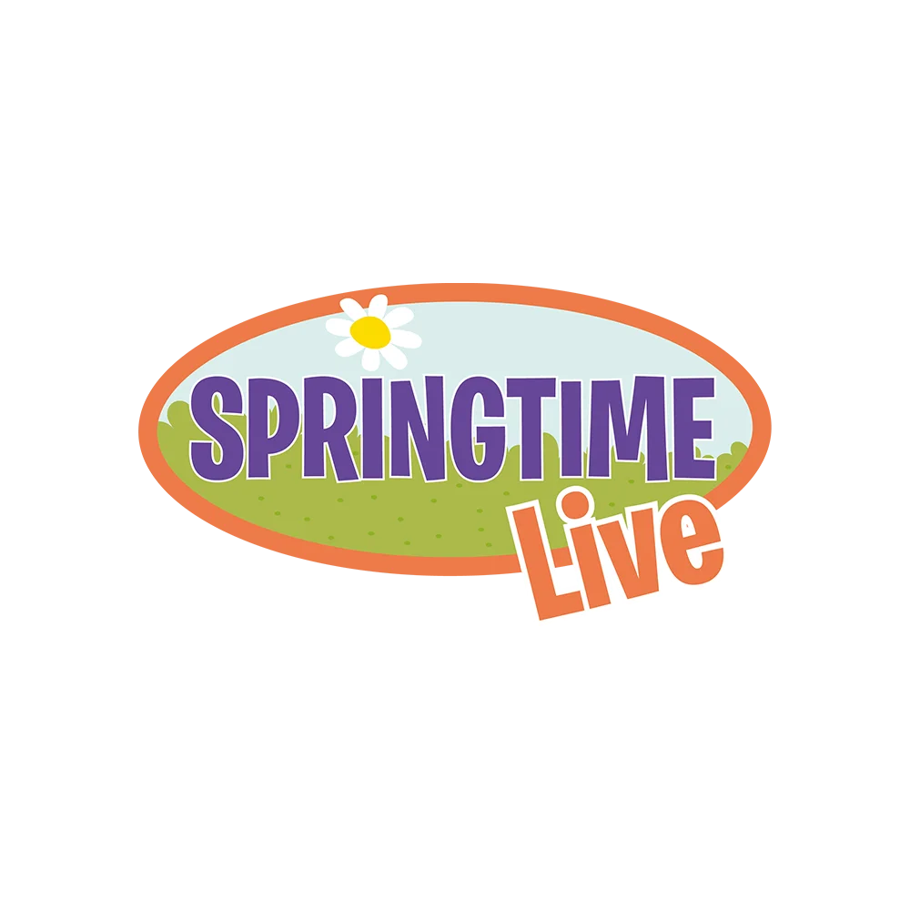 Springtime Live: Cheerful Seasonal Clipart Design with Playful Typography