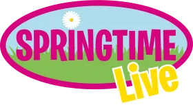 Springtime Live Colorful Graphic Design Clipart Logo with Playful Typography