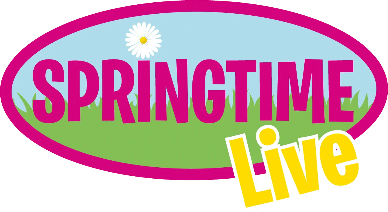 Springtime Live Colorful Graphic Design Clipart Logo with Playful Typography