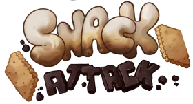 Tasty Snack Attack Cartoon Style Typography Clipart Design