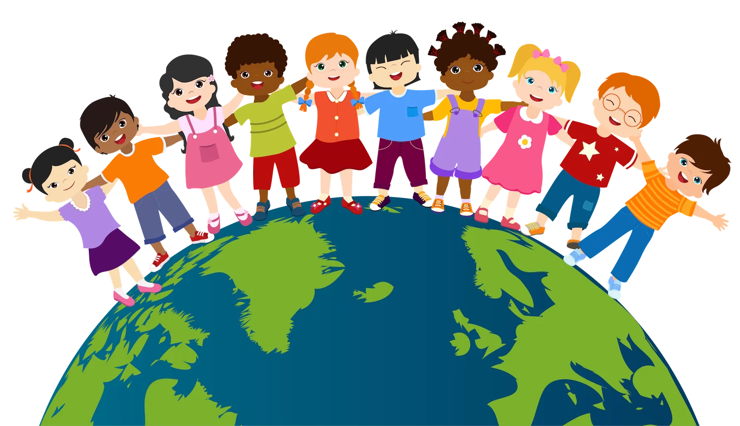 Unity and Diversity: Global Friendship Preschool Children Clipart Illustration