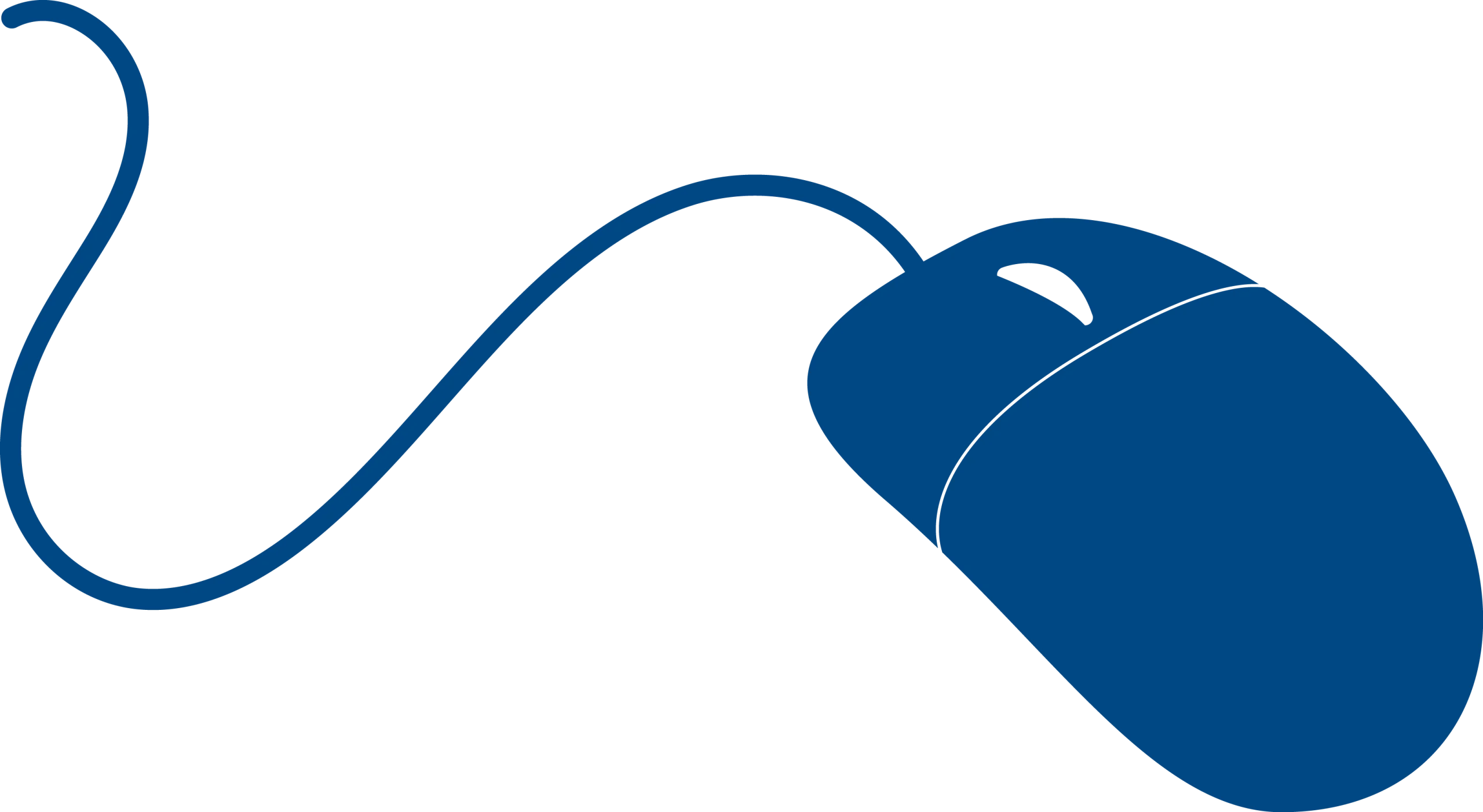 Blue Computer Mouse Clipart Illustration with Elegant Curved Cord Design