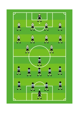 Classic Football Soccer Tactical Formation Diagram Clipart Illustration