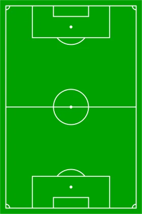 Classic Green Soccer Field Clipart Illustration with Standard Markings and Layout