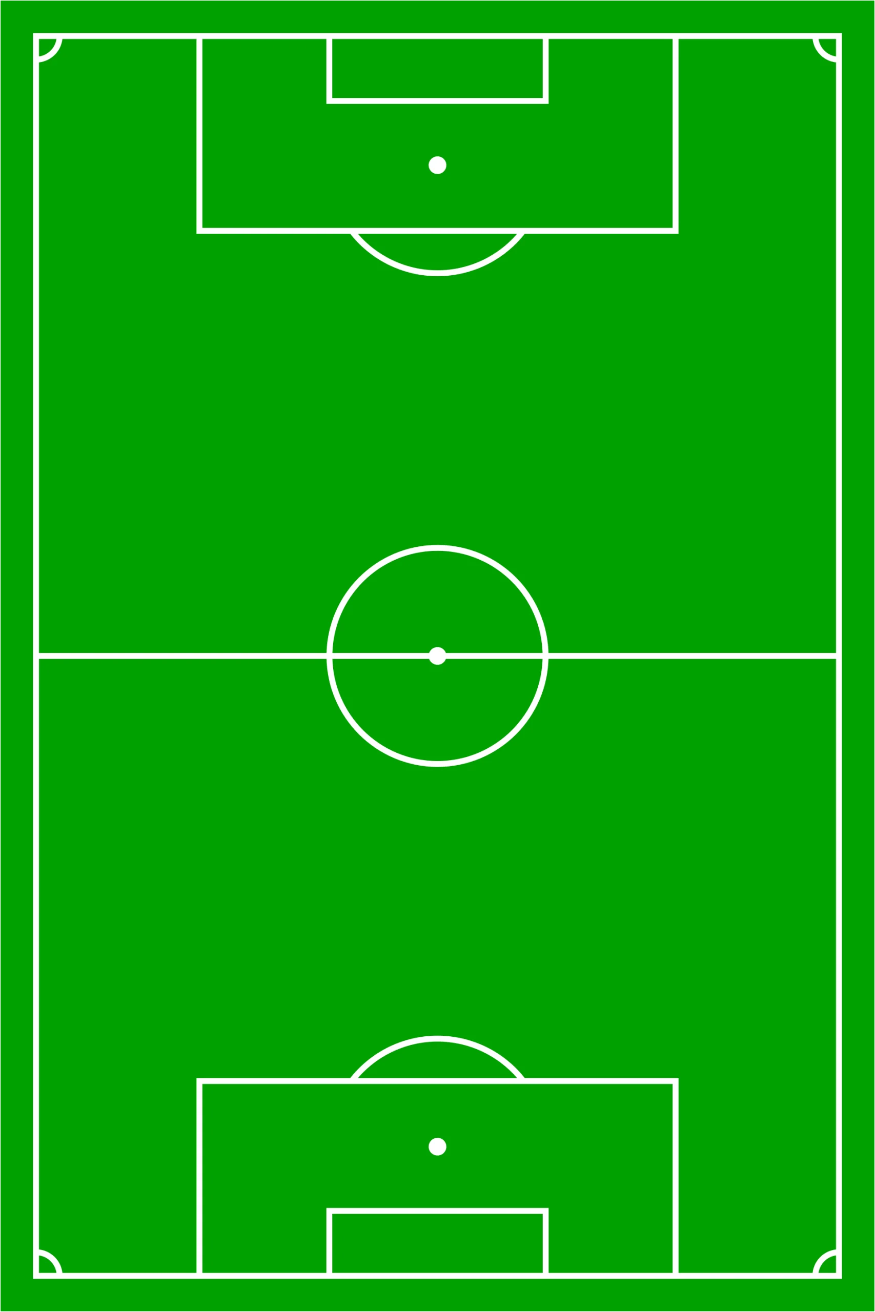 Classic Green Soccer Field Clipart Illustration with Standard Markings and Layout