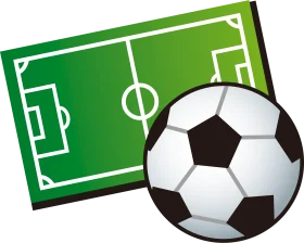 Classic Soccer Field and Ball Minimalist Football Clipart Design