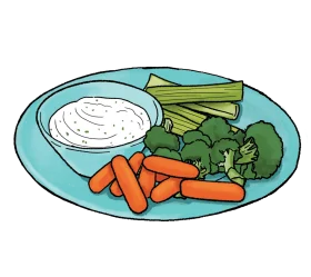 Fresh Crisp Veggie Platter Clipart: A Colorful Healthy Snack Illustration