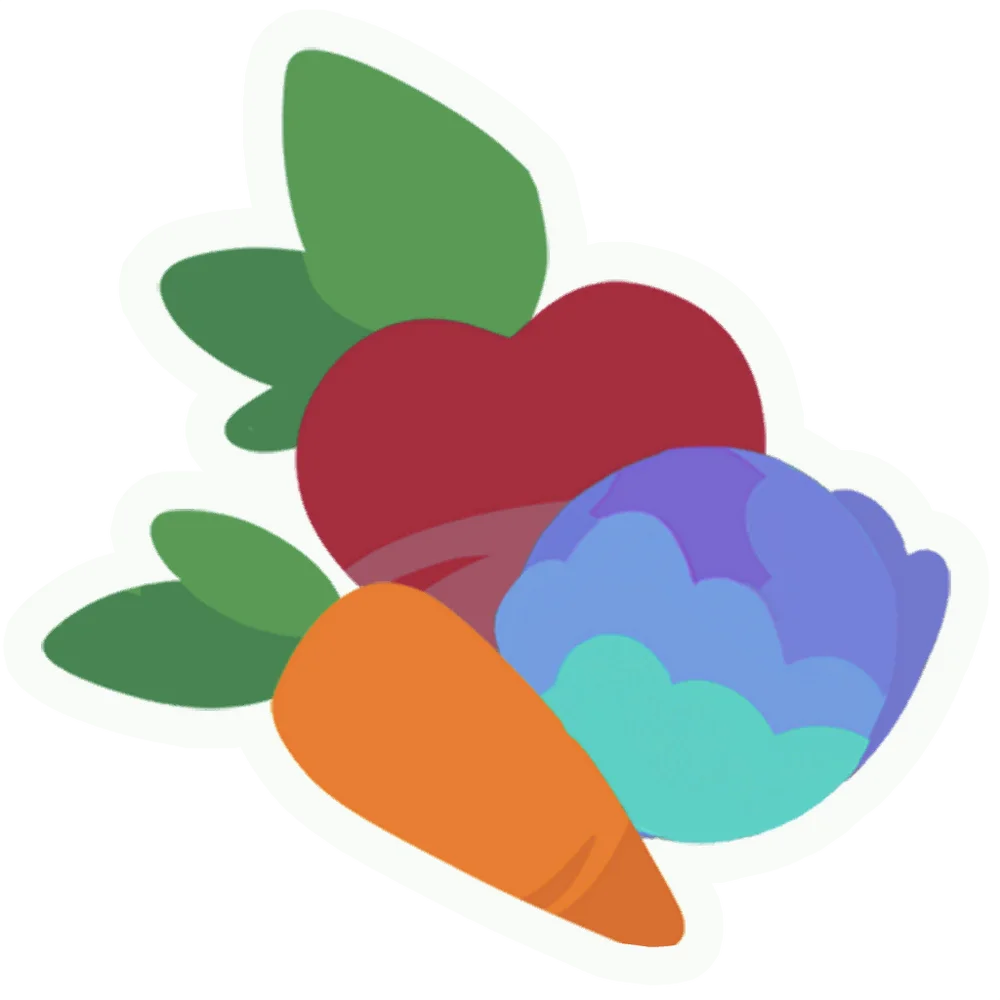 Fresh Garden Delights: Colorful Vegetable Clipart Illustration with Stylized Produce
