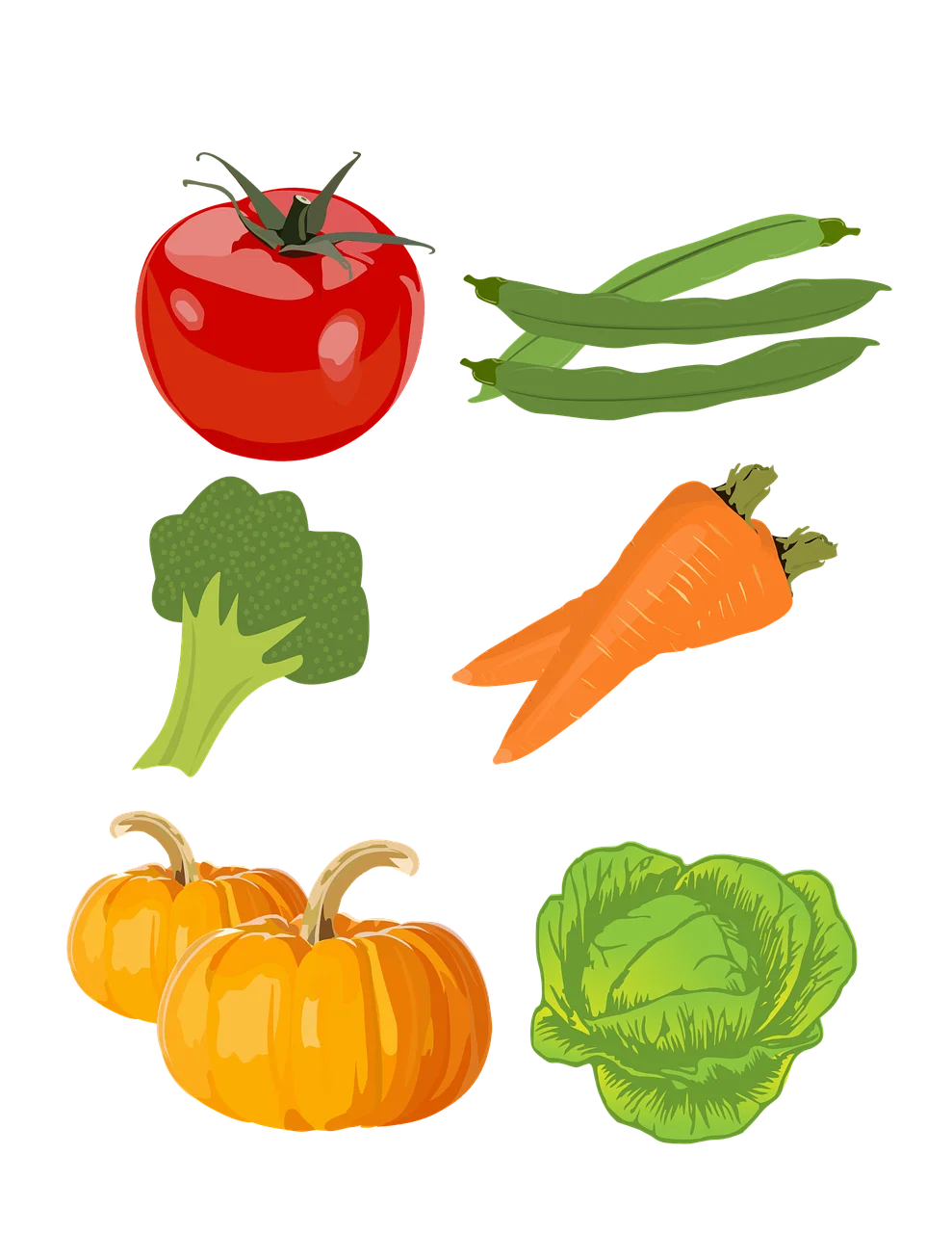 Fresh Garden Harvest Clipart: Colorful Vegetable Illustration Collection