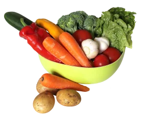 Fresh Garden Harvest Clipart: Colorful Vegetables Arranged in a Bright Bowl