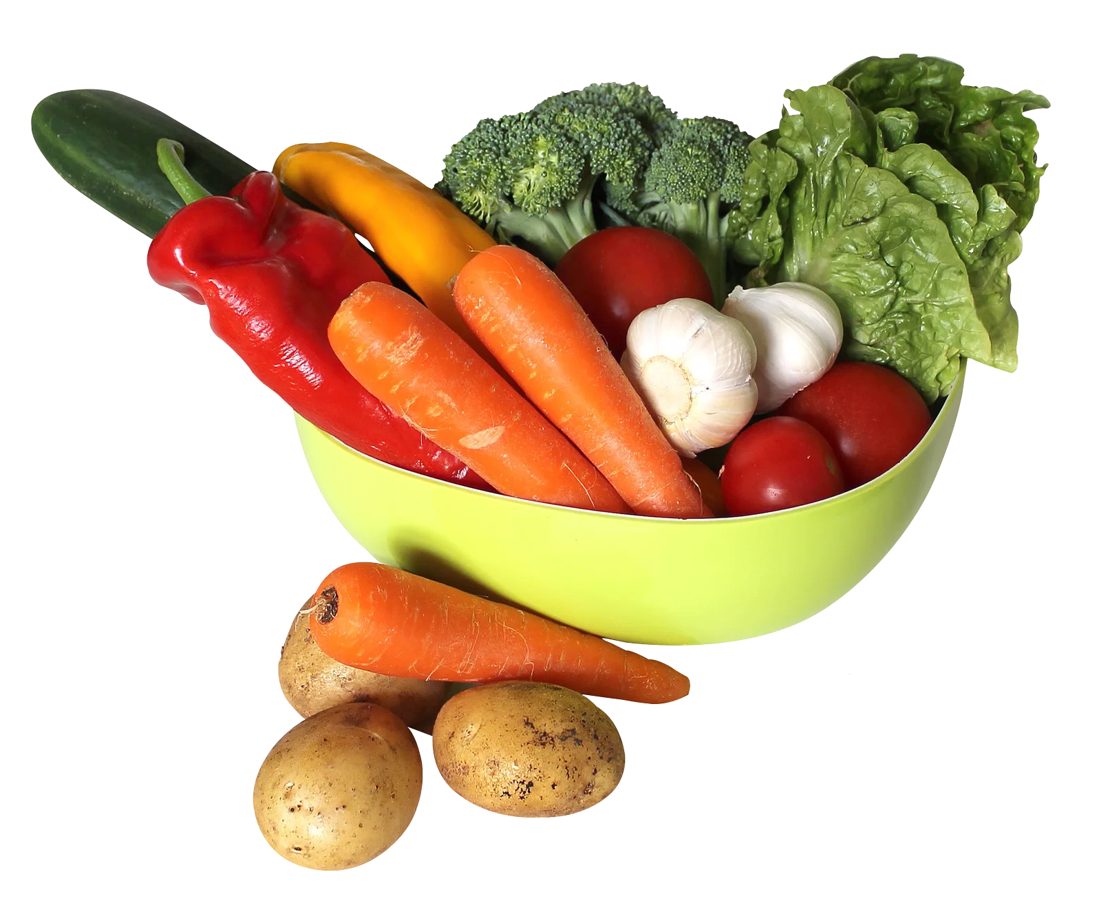 Fresh Garden Harvest Clipart: Colorful Vegetables Arranged in a Bright Bowl