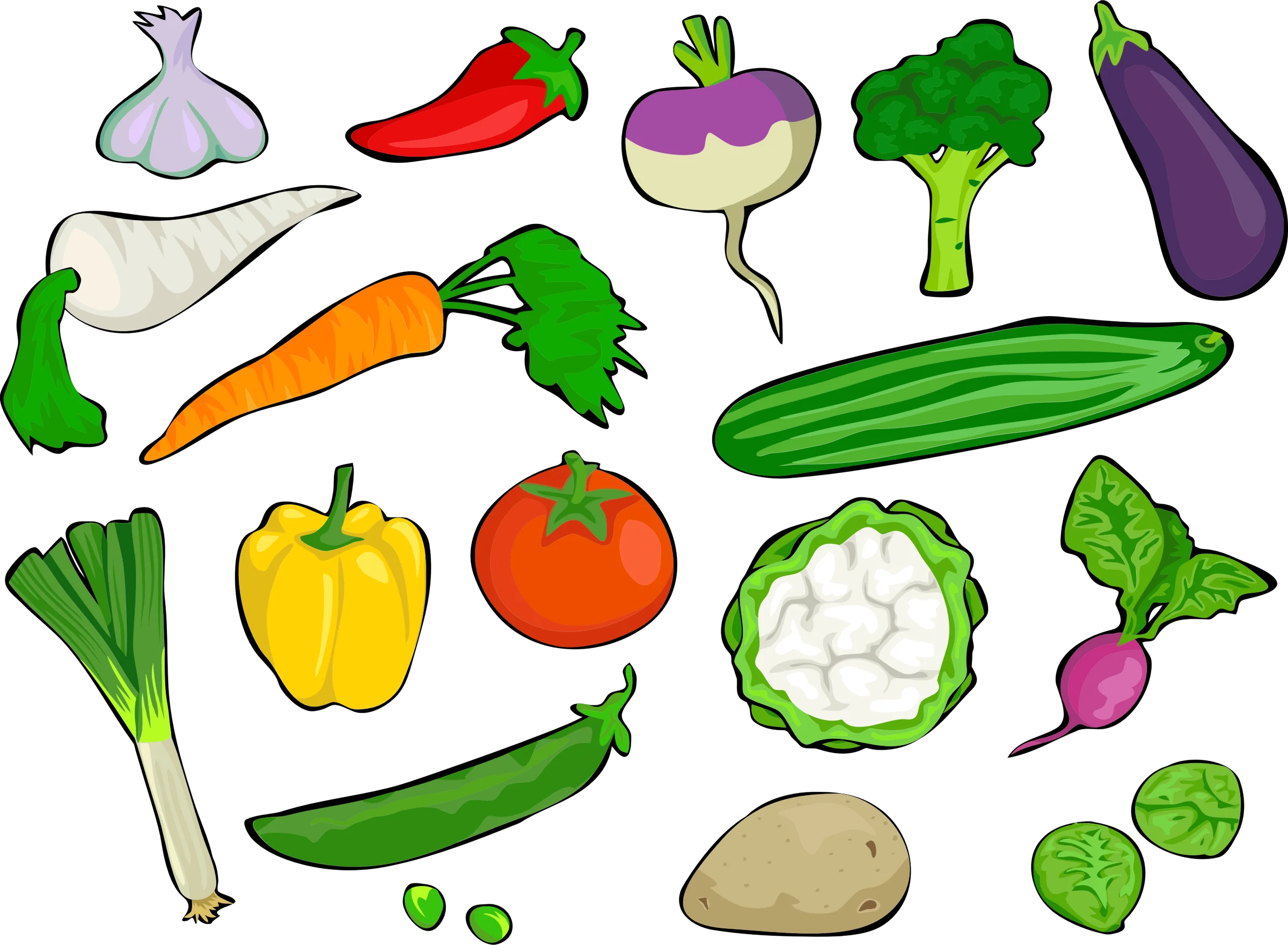 Fresh Garden Harvest Delight: Colorful Vegetable Clipart Collection
