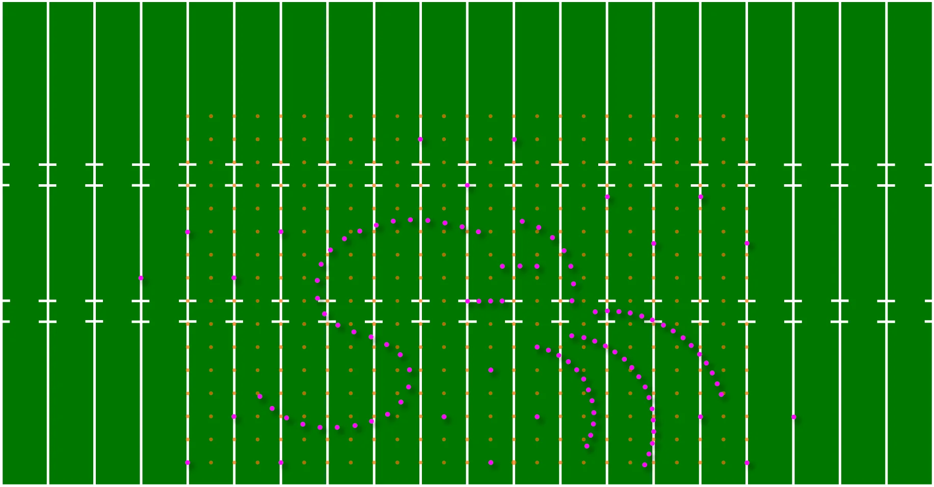 Minimalist American Football Field Clipart with Vertical Line Markings