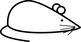 Minimalist Black and White Mouse Clipart with Simple Lineart Design