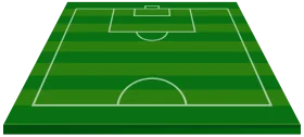 Minimalist Football Soccer Field Pitch Clipart Design with Tactical Perspective