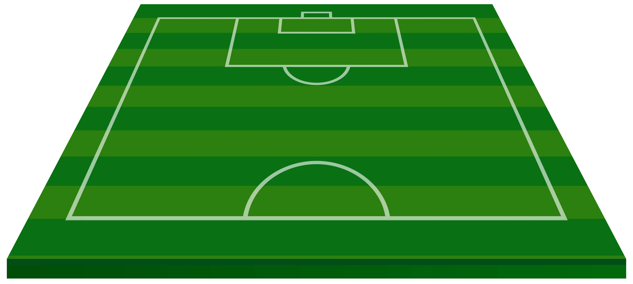 Minimalist Football Soccer Field Pitch Clipart Design with Tactical Perspective